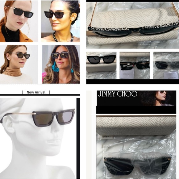 JIMMY CHOO RECTANGULAR LEOPARD ON TOP SUNGLASSES display picture 3